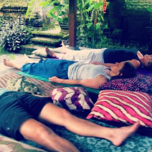 NIH guests enjoying some rest after a meditation session on retreat in Bali